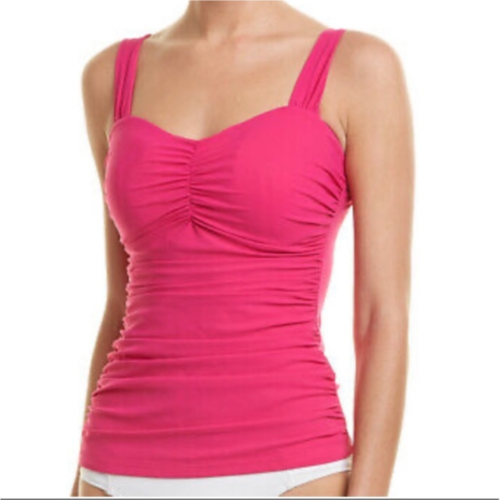 Gottex Tutti Frutti D-Cup Scoop Neck Shirred Underwire Tankini Top